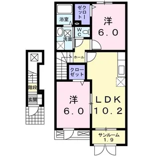 コリーヌ・メゾンII【2階】の間取り