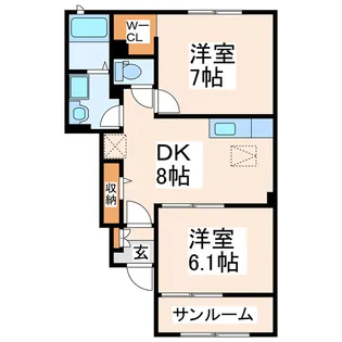 フォレスタ深川【1階】の間取り