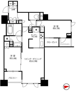 クレヴィア文京関口【2階】の間取り