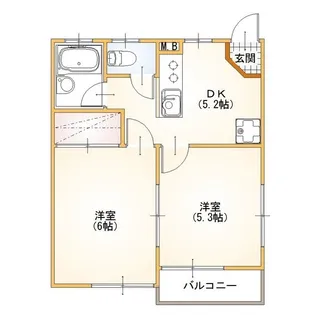 ベルエールタナカ【3階】の間取り