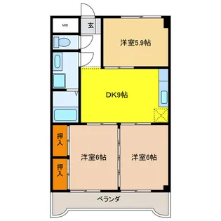 岐阜県岐阜市北一色10【マンション】の間取り