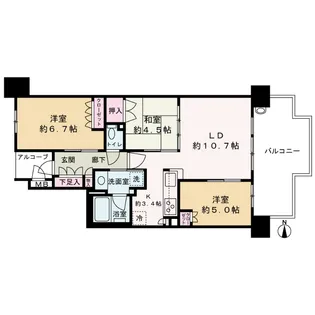 ザ・大阪レジデンス梅田扇町公園【11階】の間取り