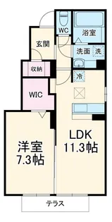 山梨県中巨摩郡昭和町西条新田【アパート】の間取り