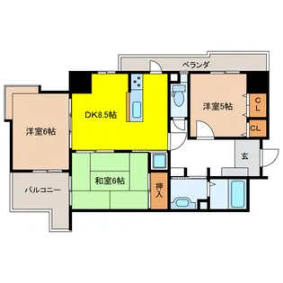 岐阜県岐阜市田生越町【マンション】の間取り