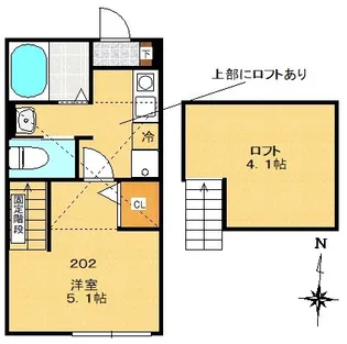 東京都八王子市大塚【アパート】の間取り