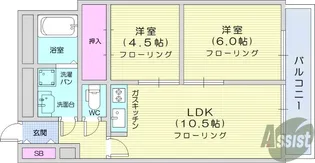 リエス榴ヶ岡【9階】の間取り