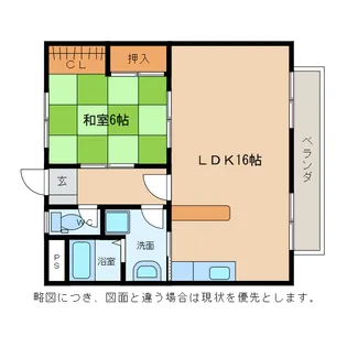ハイツ太郎坊【1階】の間取り