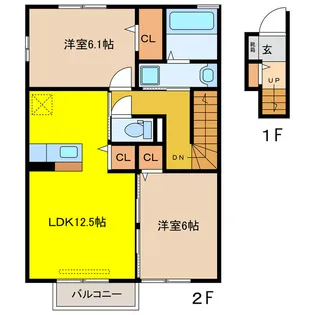 岐阜県大垣市東前2【アパート】の間取り