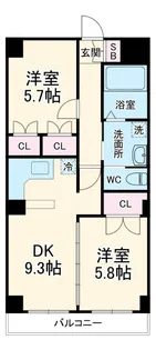 クレセール松岡2【4階】の間取り