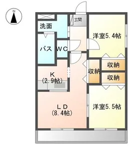 愛知県豊明市栄町南舘【アパート】の間取り
