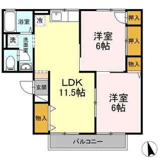グリーンコート A【2階】の間取り