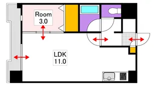 フォンティーヌ弓之町【2階】の間取り