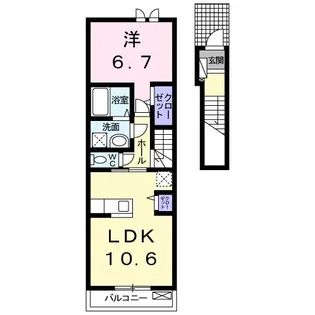 アネックス法川【2階】の間取り