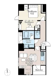 ザ・ライオンズフォーシア町屋【6階】の間取り