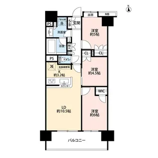プレシス本厚木パークフロント【12階】の間取り