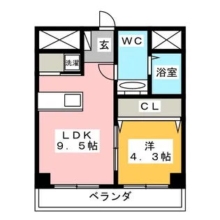 アクアタウンイーストII【6階】の間取り