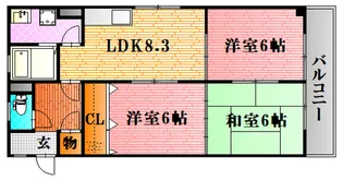 ハイネ細沢【3階】の間取り