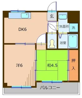スカイコート小倉【3階】の間取り