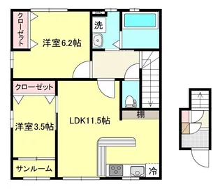 ヒルズソレイユ【2階】の間取り