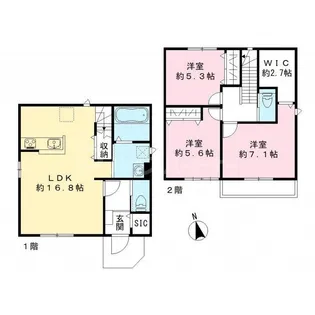 千葉県市川市宮久保3【一戸建】の間取り