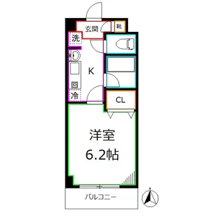 サンライズヴィラ国立【3階】の間取り