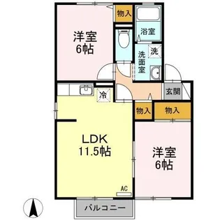 ロイヤルキャステージB棟【1階】の間取り