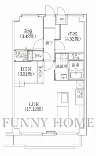東京都目黒区中町1【マンション】の間取り