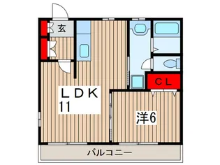 クレセール稲毛【2階】の間取り