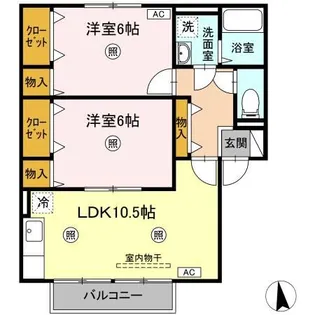 ビューテラス・ユウ A棟【2階】の間取り