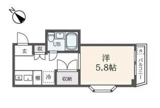 パンテール中野島【4階】の間取り