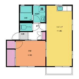 ディアス高松B棟【2階】の間取り
