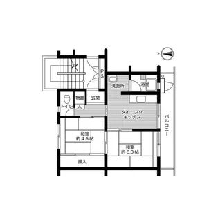 ビレッジハウス検見川10号棟【1階】の間取り