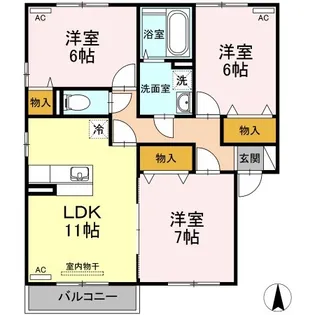 リビングタウン飯岡新田I A棟【2階】の間取り