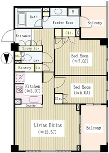 東京都新宿区上落合2【マンション】の間取り