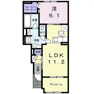 カンピオーネ フジ みどりの【1階】の間取り