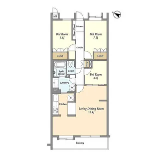 PATH世田谷弦巻【2階】の間取り