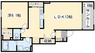 ケーズコート樽井【1階】の間取り