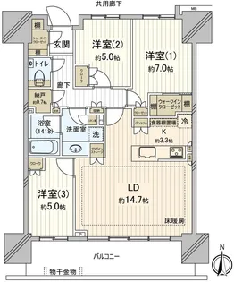 幕張ベイパーク ライズゲートタワー【28階】の間取り