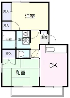 ブライトハイツ月見ヶ丘弐番館【2階】の間取り