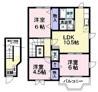シュガーヒルズA【2階】の間取り