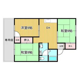 ファミールみやびB【1階】の間取り