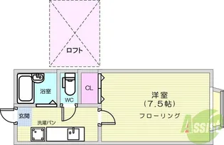 ホワイトキャッスル沖野【1階】の間取り