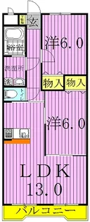 グロワール・エーリ弐番館【3階】の間取り
