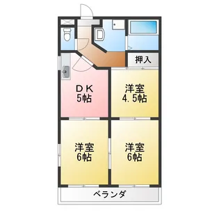 レインボー共和【2階】の間取り