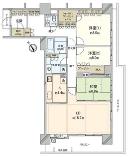 パークスカイタワー・松戸【17階】の間取り