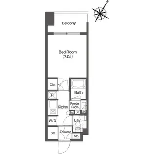 ミリアレジデンス日本橋人形町【3階】の間取り