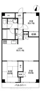 洋伸大倉山マンション【3階】の間取り