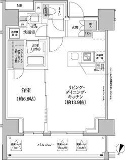 パークハビオ渋谷本町レジデンス【6階】の間取り