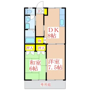 ハイム迫田【1階】の間取り