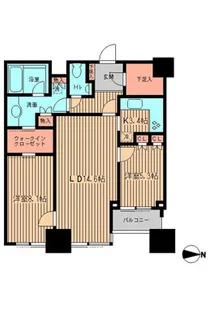 高輪ザレジデンス タワー棟【19階】の間取り